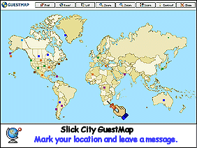 Slick City GuestMap. Mark your location and leave a message.